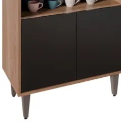 Balcão Aparador Buffet Cantinho do Café 71cm Lice Z34 Freijó/Preto - M