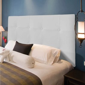 Painel Luna Para Cama Box Casal 140 cm Corino Branco - D'Rossi