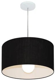 Pendente Cilíndrico Preto MJ-4202 Para Mesa de Jantar e Estar