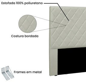 Cabeceira Cama Box Casal 140 cm Dubai Veludo Prata S04 - D'Rossi