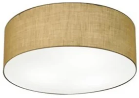 Plafon Cilíndrico Md-3057 Cúpula em Tecido 55x15cm Palha - Bivolt