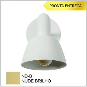 Arandela Frida Com Interruptor 14X20,8X20,4Cm 1Xe27 - Usina Design 250... (ND-B - Nude Brilho, ND-B - Nude Brilho, Igual  Cúpula Externa)