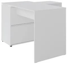 Mesa Escrivaninha em L Link e Estante Livreiro 45x81cm Lean A06 Branco