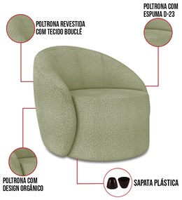 Poltrona Orgânica Kit 2 Lua Bouclê Pistache D03 - D'Rossi