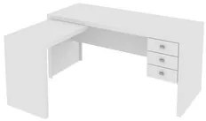 Mesa de Canto Para Escritório 3 Gavetas ME4106 Branco - Tecno Mobili