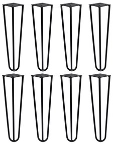 Kit 8 Pés de Metal 25 CM Hairpin Legs Mesas de Centro Puffs Preto G41