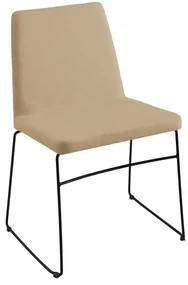 Cadeira Estofada de Jantar Paris Decoração Linho Bege