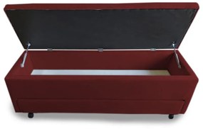 Calçadeira Baú com Sapateira Casal 140cm Paris Suede Bordô - Sheep Estofados - Vermelho escuro