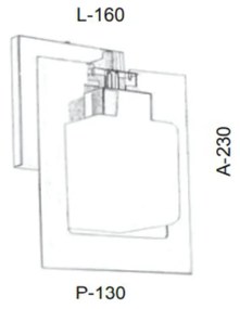 Arandela Vidro Quadrado Corte Laiser 16X13X23Cm Metal E Cubo Vidro 09X... (GRAFITE / COBRE FOSCO, AMBAR)