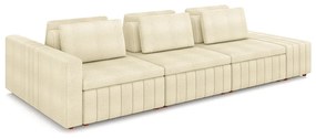 Sofá Ilha com Encosto e Almofadas Móveis Olimpo 335cm Modulado Bouclê Off White G45 - Gran Belo