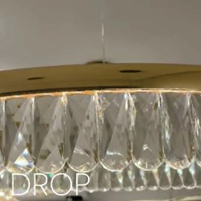 Pendente Drop Circular Ø60X10Cm Led 26W 3000K Bivolt Dourado Polido -...