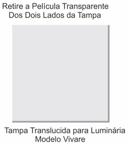 Tampa Quadrada 60cm Branco P/ Lustre Tampa Luminaria 2x60x60cm Tp-6004
