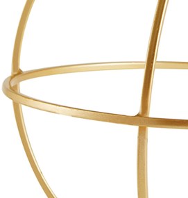 Enfeite Esfera Forma Geométrica Vazada em Metal Dourado 24 cm M02 - D'Rossi