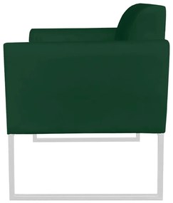 Poltrona Marisa Suede Verde Base Industrial Metálica Branca D'Rossi