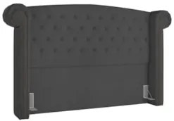 Cabeceira Cama Box Casal King 195cm Provença Z37 Veludo Chumbo - Mpoze
