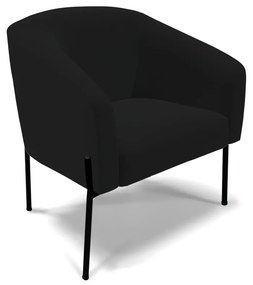 Poltrona Sala de Estar Pé de Ferro Preto Stella Linho Preto D03 - D'Rossi