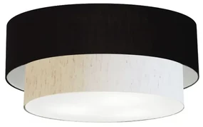 Plafon Para Sala de Jantar Cilíndrico SJ-3063 Cúpula Cor Preto Linho Bege