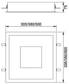 Embutido Dona 50X50Cm Led 32,8W Bivolt | Usina 19300/50 (MR-T - Marrom Texturizado, 4000k)