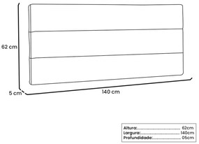 Painel Cama Casal Nubia SPZ 140cm Suede