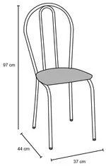 Jogo de Mesa e 04 Cadeiras Thais com Tampo Granito Craquelada/Assento