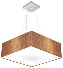 Lustre Pendente Quadrado Vivare Md-4137 Cúpula em Tecido 15/70x70cm - Bivolt