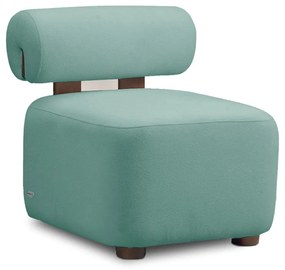 Poltrona Decorativa para Sala Helora Bouclê Azul Turquesa E03 - D'Rossi