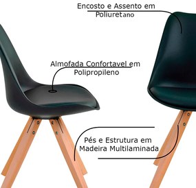 Kit 3 Cadeiras Decorativas Sala e Escritório Neo (PP) Preta G56 - Gran Belo