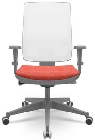 Cadeira Brizza Diretor Grafite Tela Branca Assento Concept Rosê Base Autocompensador Piramidal - 66175 Sun House