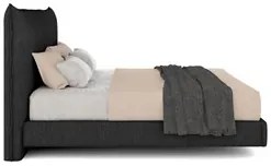 Cama Casal Flutuante Com Cabeceira 140cm Lyra S05 Linho Preto - Mpozen