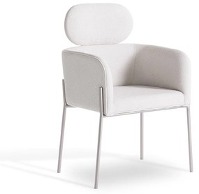 Cadeira Makenna Estofada Base Aço Carbono Pintura Metalizada