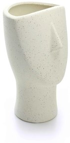 Vaso Decorativo Rosto Areia em Cerâmica 23x15 cm - D'Rossi