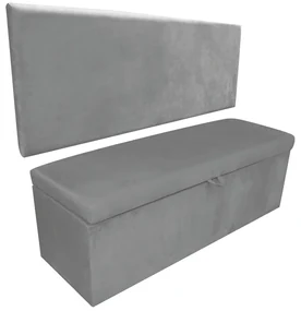 Kit Calçadeira e Painel Clean 160 cm Suede D'Rossi - Grafite