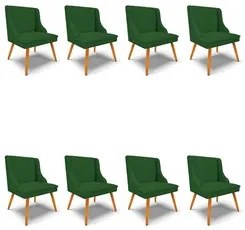 Kit 8 Cadeiras Estofadas para Sala de Jantar Pés Palito Lia Veludo Ver