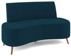 Sofá 2 Lugares para Sala Living 135cm Pés Palito Tamar Z08 Veludo Azul