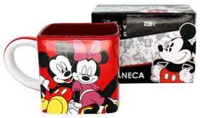 Caneca Quadrada Cubo Mickey e Minnie Namorados