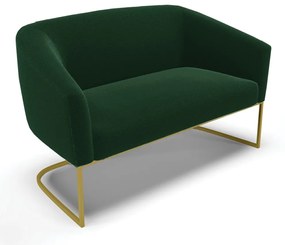 Sofá Namoradeira 2 Lugares Industrial Dourado Stella Bouclê Verde D03 - D'Rossi