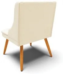 Kit 6 Cadeiras Estofadas para Sala de Jantar Pés Palito Lia Linho Bege
