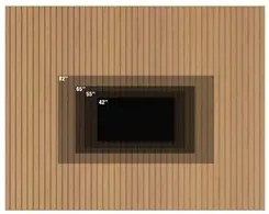 Painel para TV 82 Polegadas Ripado 304cm Nigéria C05 Freijó - Mpozenat