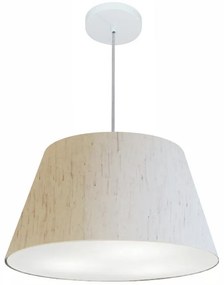 Lustre Pendente Cone Md-4248 Cúpula em Tecido 30/50x35cm Linho Bege - Bivolt
