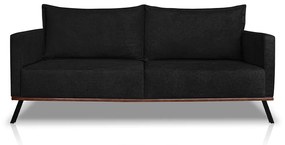 Sofá Living 3 Lugares com Pés de Ferro Almofadas Soltas 220cm Saiph Bouclê Preto G63 - Gran belo