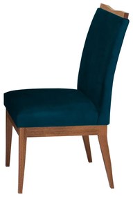 Conjunto 4 Cadeira Decorativa Leticia Veludo Azul Marinho