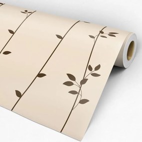 Papel de parede adesivo floral bege e marrom