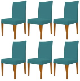 Kit 6 Cadeiras de Jantar Milan Linho Azul