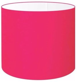 Cúpula em tecido cilíndrica abajur luminária cp-4999 50x45cm algodão crú - Rosa-Pink - Soquete Nacional 3,5cm