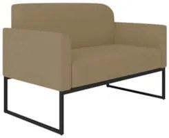 Poltrona Namoradeira 2 Lugares Base Industrial Preta Maressa S12 Suede