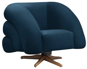 Poltrona Giratória Orgânica com Balanço Tana Bouclê E03 - D'Rossi - Azul Marinho