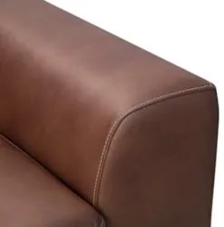 Sofá 3 Lugares Para Sala Living 256cm Niton L08 Couro Marrom - Mpozena