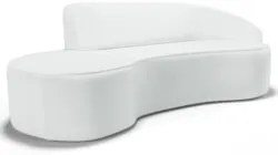 Sofá Living  2 Lugares 180cm Braço Direito Mozart D06 Sintético Branco