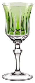 Taça de Cristal Lapidado Artesanal p/ Licor - Verde Claro - 66  Verde Claro - 66