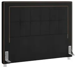 Cabeceira Cama Box Casal King 195cm Paolla Z37 Veludo Preto - Mpozenat